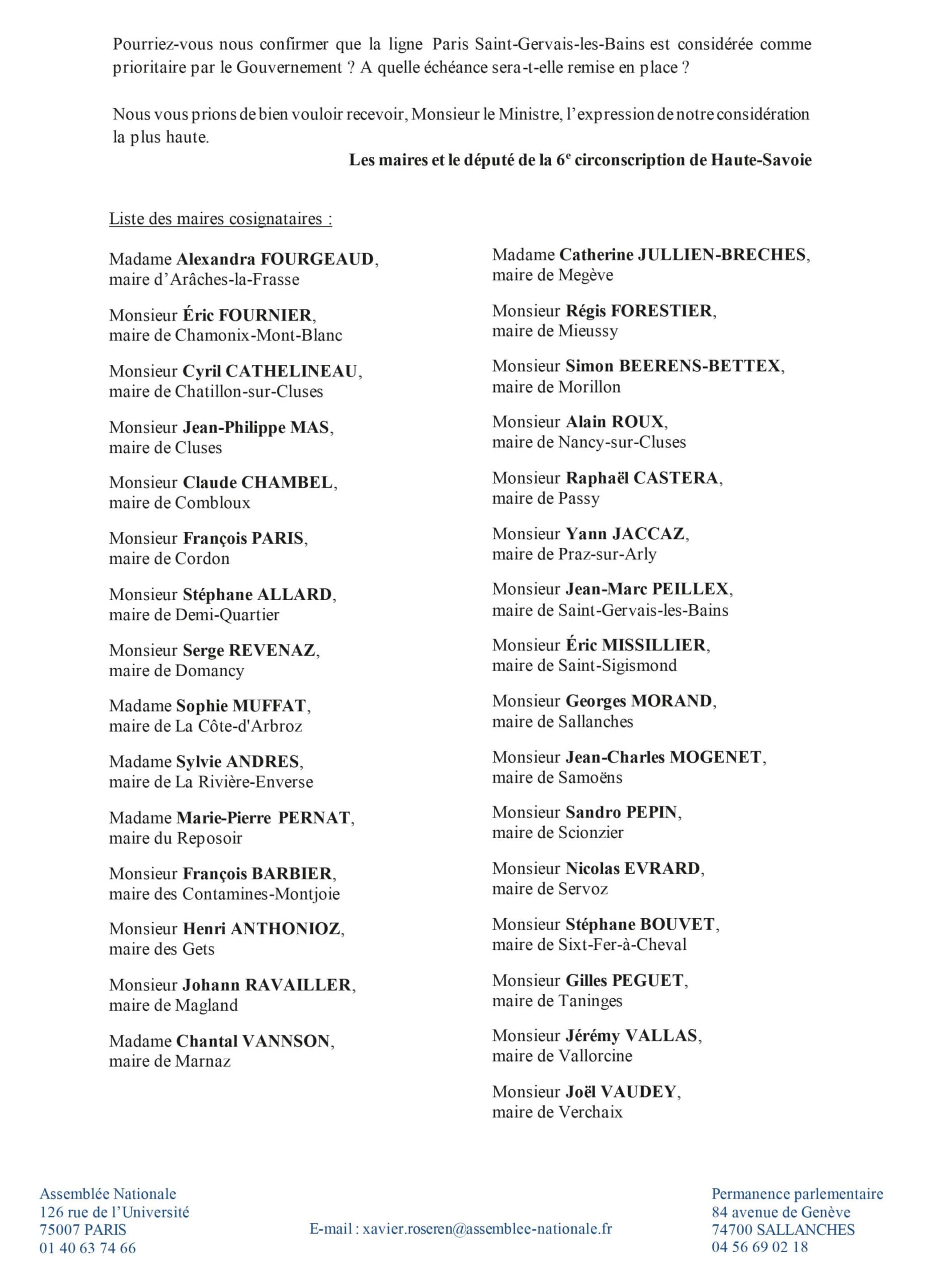 Courrier de M. Roseren cosigné par 31 maires, page 2