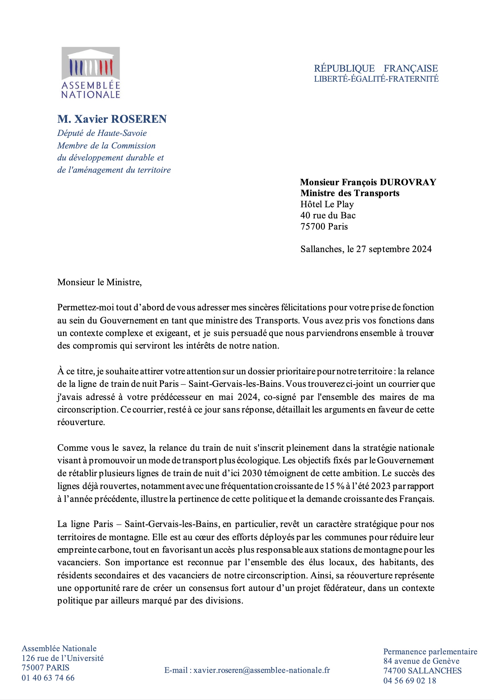 roseren-durovray_20250927 Courrier de M. Roseren au ministre des transports